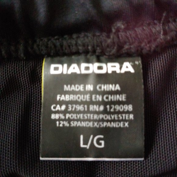 Diadora workout athletic leggings running pants size large tie waist - Picture 4 of 7